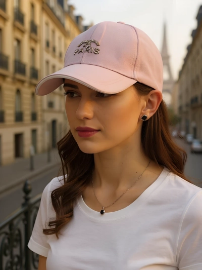 Casquette Royalfashion avec strass Paris Glam