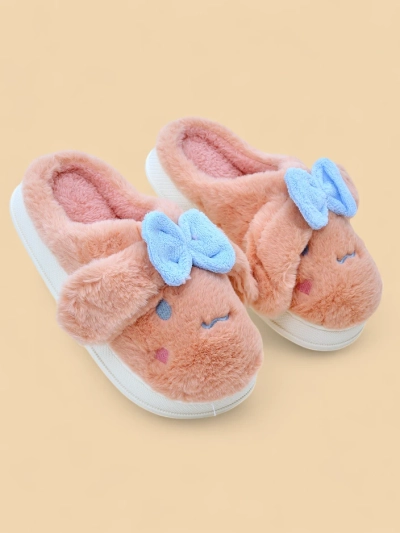 Chaussons en fourrure pour femmes Royalfashion avec un nœud Savos