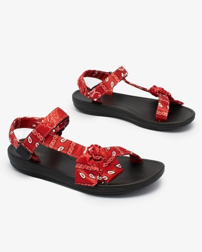 Royalfashion Sandales rouges pour femme avec nœud Oyall
