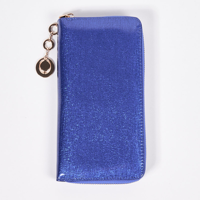 Grand portefeuille en éco-cuir verni cobalt - Accessoires