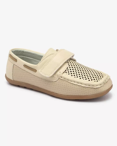 Mocassins ajourés pour enfants en beige Nexxc- Footwear