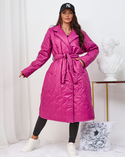 Royalfashion Manteau matelassé pour femme avec bordure en rose