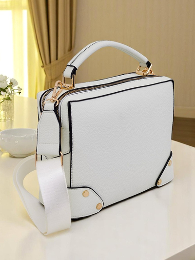 Royalfashion Petit sac à main carré en cuir écologique Mila Box