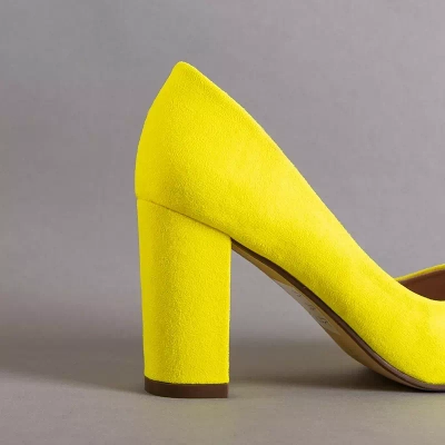 OUTLET Escarpins femme jaune fluo à talon haut Madelina - Chaussures