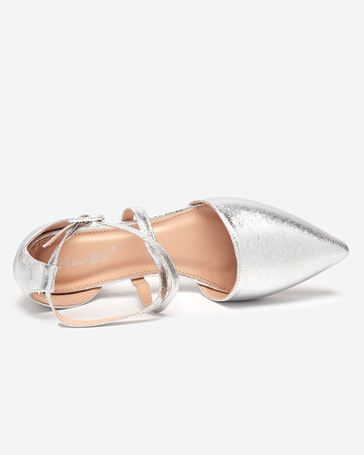 OUTLET Ballerines femme argentées à talons plats Osies- Shoes