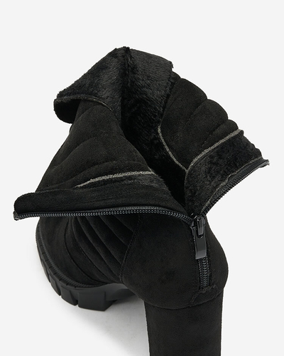 Royalfashion Bottes à talon aiguille Sehhra isolées pour femme, noires