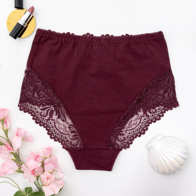 Culotte femme violette avec dentelle PLUS TAILLE - Sous-vêtements