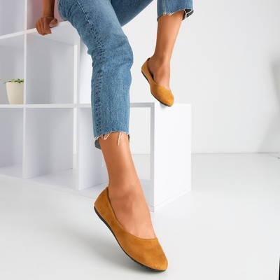 Ballerines Marius en éco-suède marron - Chaussures