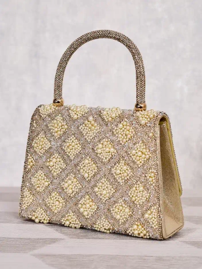 Royalfashion Petit sac à main pour femmes avec strass et perles