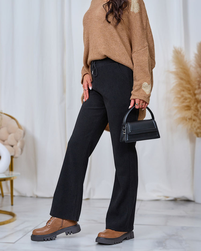 Royalfashion Pantalon femme en velours côtelé noir