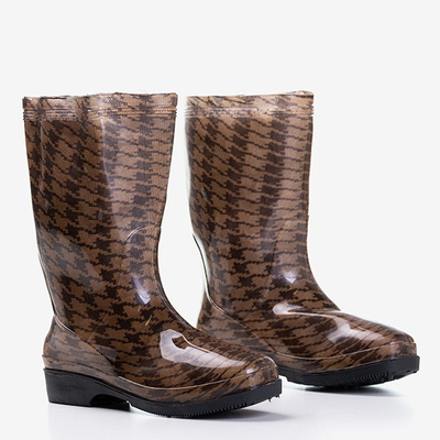 Bottes de pluie pied-de-poule marron Lande - Footwear