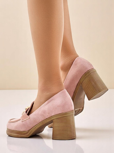 Royalfashion Mocassins pour femmes sur un talon bloc Qeroy