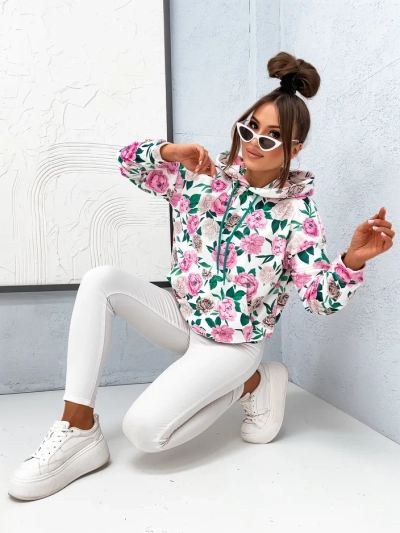 Sweatshirt floral pour femmes a'la velours