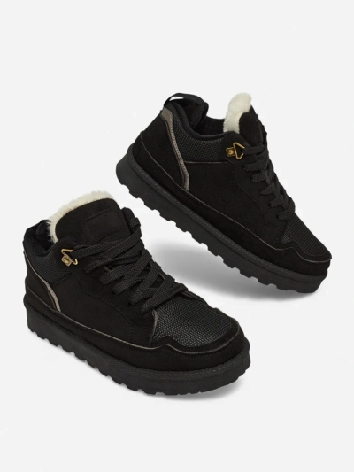 Baskets pour Femmes Diana Noires en Daim Confortables pour l'Hiver