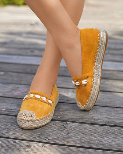 Espadrilles femme moutarde à coques Amidoz - Chaussures