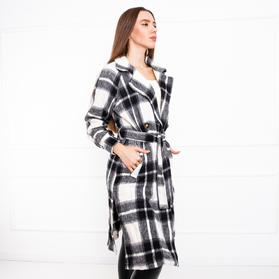 Chemise longue femme noire à carreaux - Vêtements