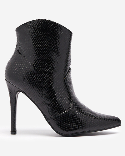 Bottes à talons aiguilles noires avec gaufrage Meshlia - Chaussures