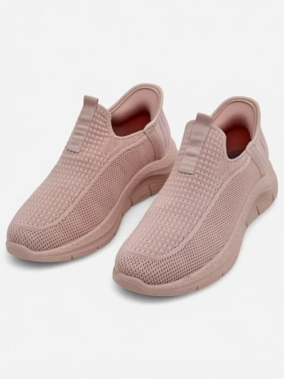 Baskets pour femmes Apollo Rosa - chaussures roses slip-on en tissu à semelle plate