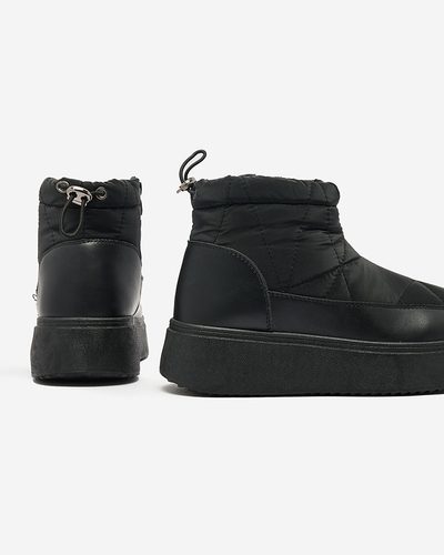 Royalfashion Bottes de neige pour femme de couleur noire Fopinia