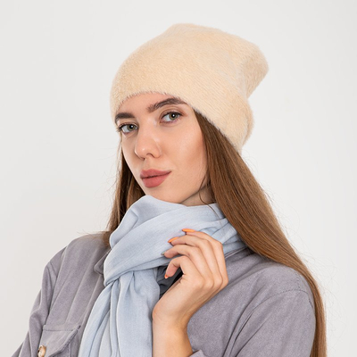 Chapeau d'hiver en fourrure beige pour femmes - Casquettes