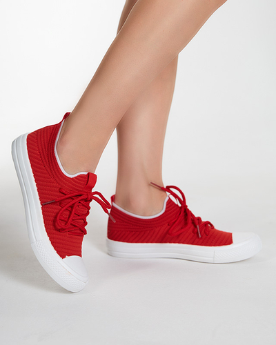 OUTLET Baskets côtelées rouges femme Manfer- Footwear