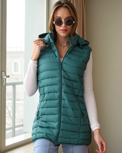 Veste sans manches Royalfashion pour femmes avec capuche amovible