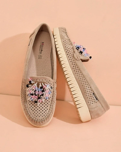 Royalfashion Mocassins ajourés perlés pour femme Namis
