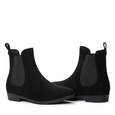 Czarne sztyblety z eko-zamszu- Obuwie