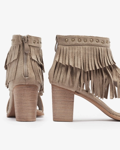 Sandales à glands pour femmes marron clair Dovsi- Footwear