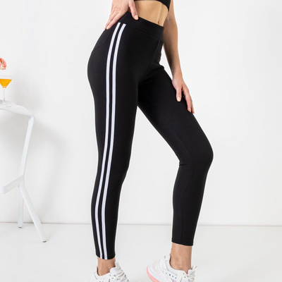 Legging femme noir à rayures - Vêtements