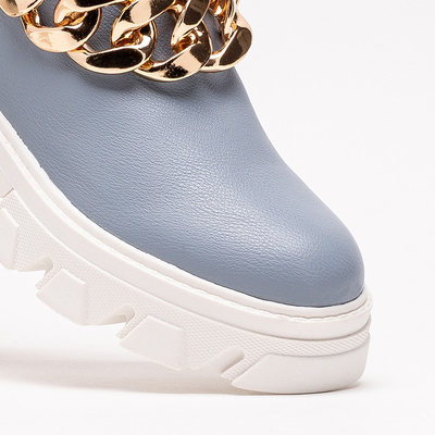 Bottes bleues pour femmes avec chaîne Tenkay - Chaussures