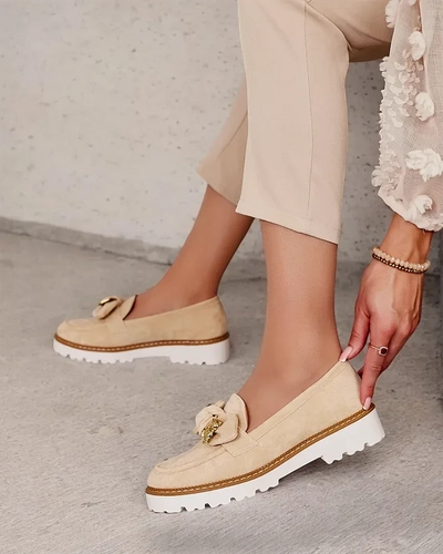 Royalfashion Mocassins pour femmes avec nœud Ezizer