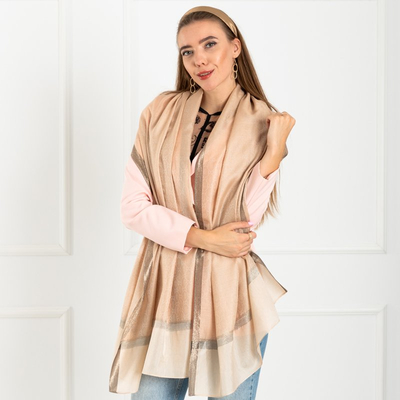 Écharpe pour femmes à motifs beige clair - Accessoires
