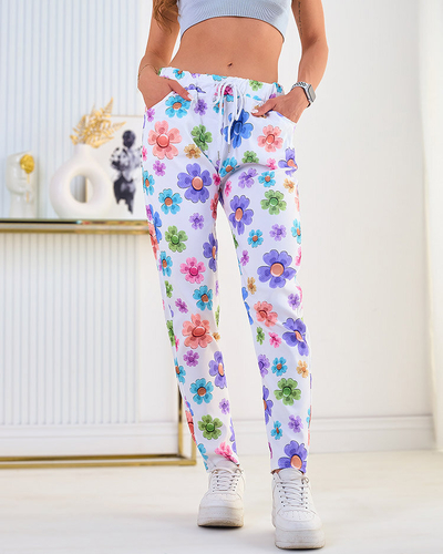 Royalfashion Pantalon en tissu floral pour femme