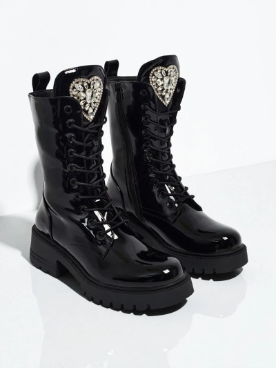 Bottines vernies à lacets pour femmes Emelune