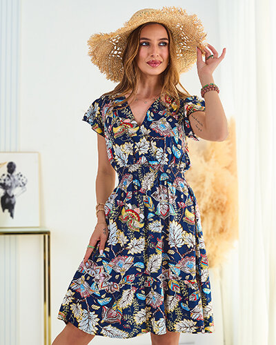 Royalfashion Mini robe florale pour femme