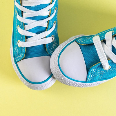 OUTLET Baskets montantes enfant bleues avec badge Alvari - Footwear