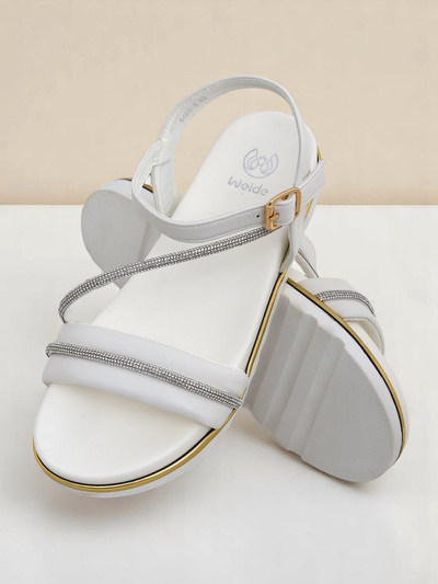 Sandales compensées Royalfashion pour femme avec strass Magnol