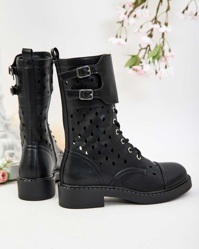 Royalfashion Bottes à lacets ajourés pour femme Belsel