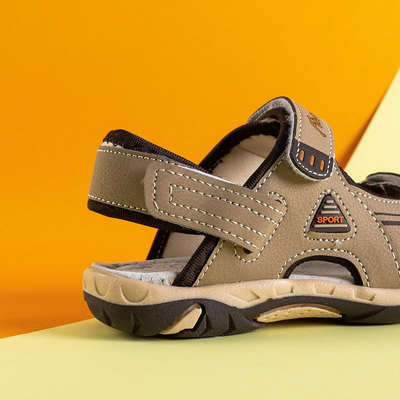 Sandales garçon beiges à velcro Elbrus - Chaussures