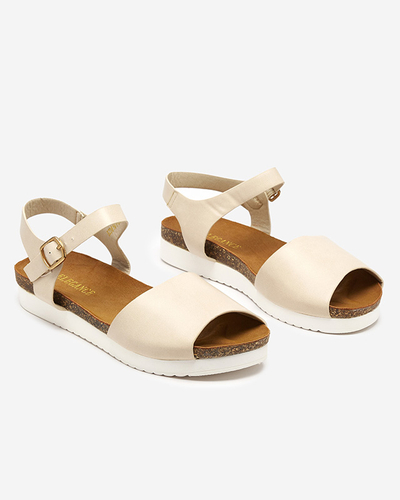 OUTLET Sandales plates beiges femme Astreas - Chaussures