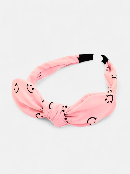Royalfashion Bandeau pour enfants avec un nœud à imprimé de visages souriants