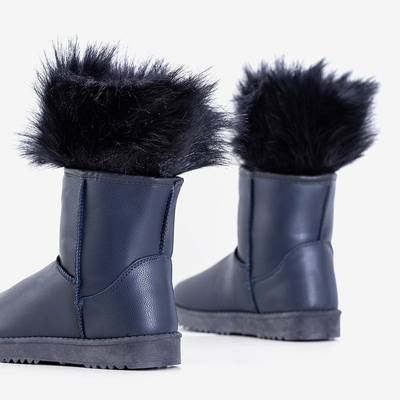 Bottes de neige en éco-cuir bleu marine pour femmes avec fourrure Iraci - Footwear