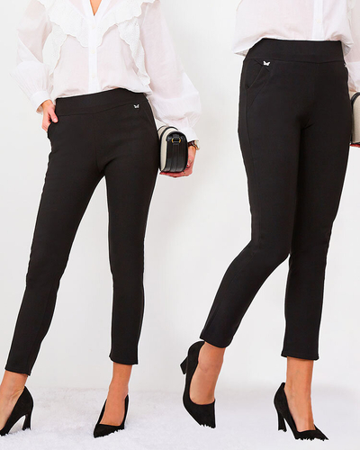 Royalfashion Leggings en éco-cuir pour femme noir a'la bells