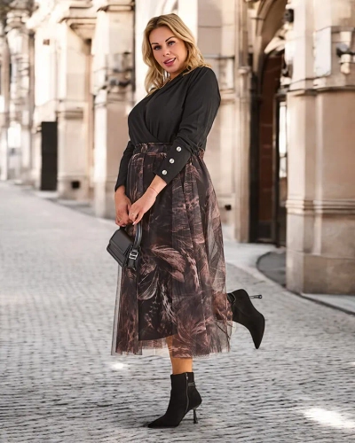 Jupe midi à double épaisseur pour femmes de Royalfashion
