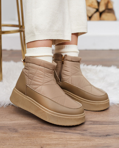Royalfashion Bottes de neige à enfiler pour femme de couleur marron Armeda