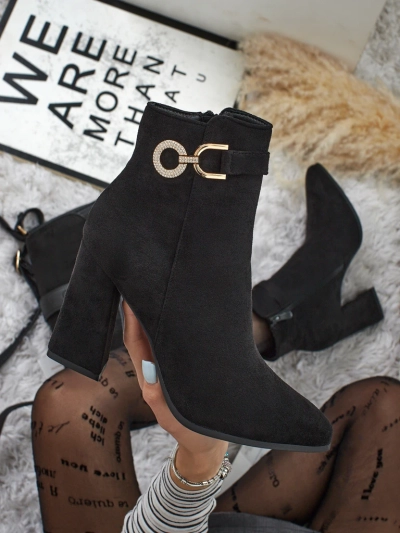 Bottines femme en éco-daim à talons épais Victi