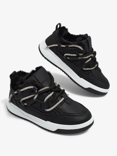 Baskets Luna Noires pour Femmes en Cuir Écologique pour Tous les Jours