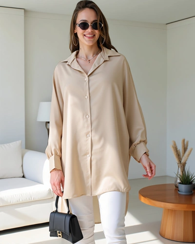 Royalfashion Chemise longue oversized pour femmes