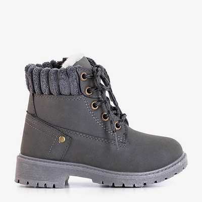 Bottes de randonnée enfant gris foncé Valdem - Chaussures